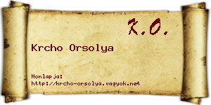 Krcho Orsolya névjegykártya